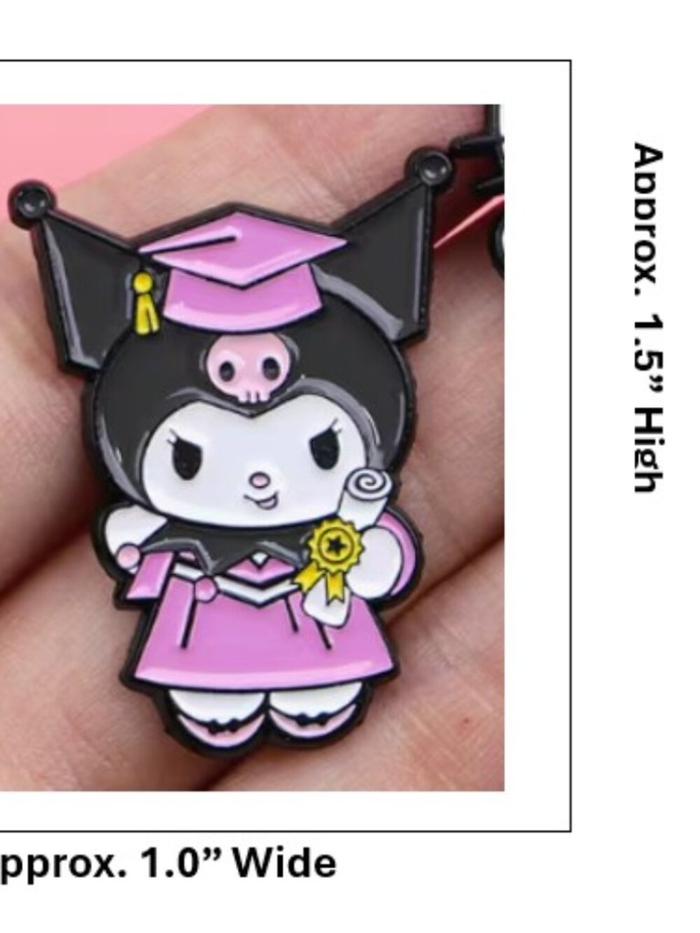 HELLO KITTY Kuromi “Cutest Lil’ Graduate” Enamel Pin Brooch (NEW & SO CUTE!) - Picture 3 of 5